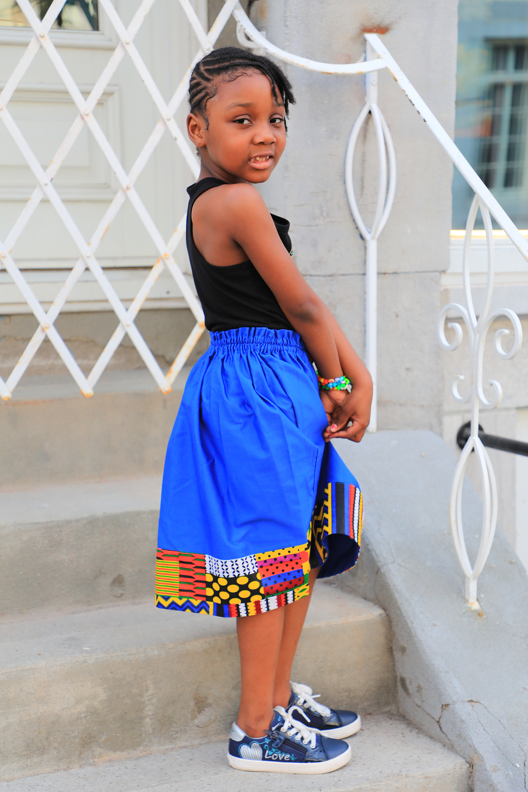 Jupe Ilam en wax blue Beaut l africaine